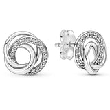 925 Silver Family Always Circled Necklace Earring Set