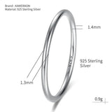 925 Sterling Silver Round Minimalist Ring Women's Jewelry