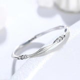 925 Sterling Silver Zircon Geometric Ring for Women Fine Jewelry