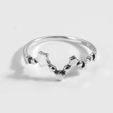 925 Silver Star Oxidized Ring Thin Stylish Gift Fine Jewelry Women