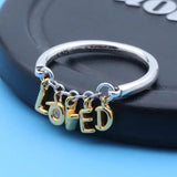 925 Silver Pan Ring Loved Script Rings for Women Wedding Party Gift