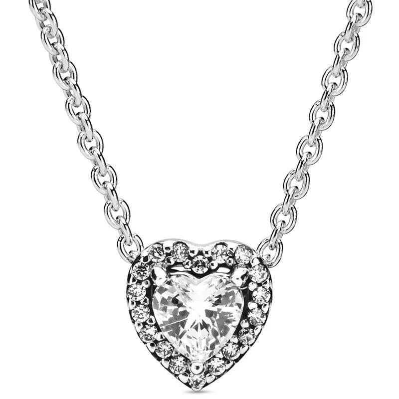 925 Silver Crystal Heart Jewelry Set for Women