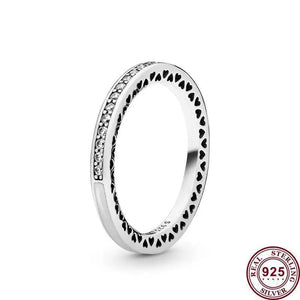 925 Silver Enamel Heart Women's Sign Ring - Wedding Gift
