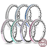925 Silver Enamel Heart Women's Sign Ring - Wedding Gift