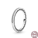 925 Silver Enamel Heart Women's Sign Ring - Wedding Gift