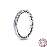 925 Silver Enamel Heart Women's Sign Ring - Wedding Gift