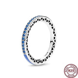 925 Silver Enamel Heart Women's Sign Ring - Wedding Gift