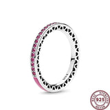 925 Silver Enamel Heart Women's Sign Ring - Wedding Gift