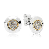 925 Silver Sparkling Two-tone Signature Crystal Ring Women Wedding Party