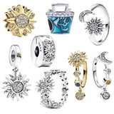 925 Silver Zircon Sun Ring Earrings Star Wedding Gift