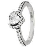 925 Sterling Silver Ring Abstract Elegance Heart-shaped Padlock Love Lock Ring
