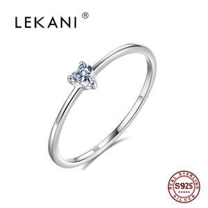 925 Sterling Silver Heart Zircon Ring for Women