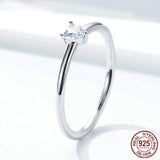 925 Sterling Silver Heart Zircon Ring for Women