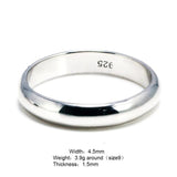 925 Silver Couple Rings Smooth Wedding Band Jewelry