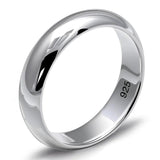 925 Silver Couple Rings Smooth Wedding Band Jewelry