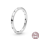 925 Silver Petals Leaves Shell Female Sign Ring Wedding Charm Jewelry