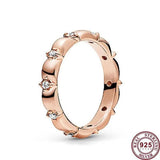 925 Silver Petals Leaves Shell Female Sign Ring Wedding Charm Jewelry