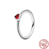 925 Silver Colorful Zircon Solitaire Beaded Rings