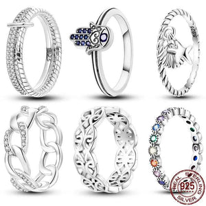 Hand of Fatima Ring 925 Silver for Women Gift Engagement