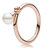 925 Silver Ring Rose Love Lock Heart Rings For Women Wedding Party