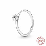 Size 6 Sterling Silver Sparkling Rings Women Stackable Fine Jewelry