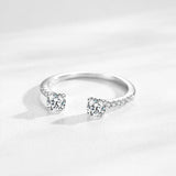 925 Silver Zircon Adjustable Finger Ring Women Wedding Statement Jewelry