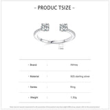 925 Silver Zircon Adjustable Finger Ring Women Wedding Statement Jewelry