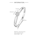 925 Silver Round Cut Zircon Engagement Wedding Band Ring