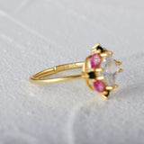 925 Silver Big Zircon Adjustable Rings Gift Eye-catching Ring Jewelry