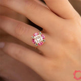 925 Silver Big Zircon Adjustable Rings Gift Eye-catching Ring Jewelry