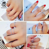 925 Sterling Silver Half Circle Clear CZ Round Pave Finger Ring S925 SR63-WL