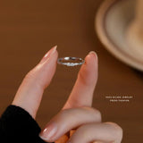 S925 Sterling Silver Twist Zircon Ring Women Wedding Jewelry
