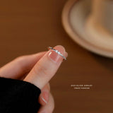 S925 Sterling Silver Twist Zircon Ring Women Wedding Jewelry