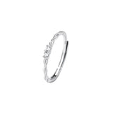 S925 Sterling Silver Twist Zircon Ring Women Wedding Jewelry
