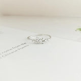 925 Silver Plated 14K Ring CZ Sparkling Stars Women Engagement