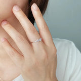 925 Silver Plated 14K Ring CZ Sparkling Stars Women Engagement