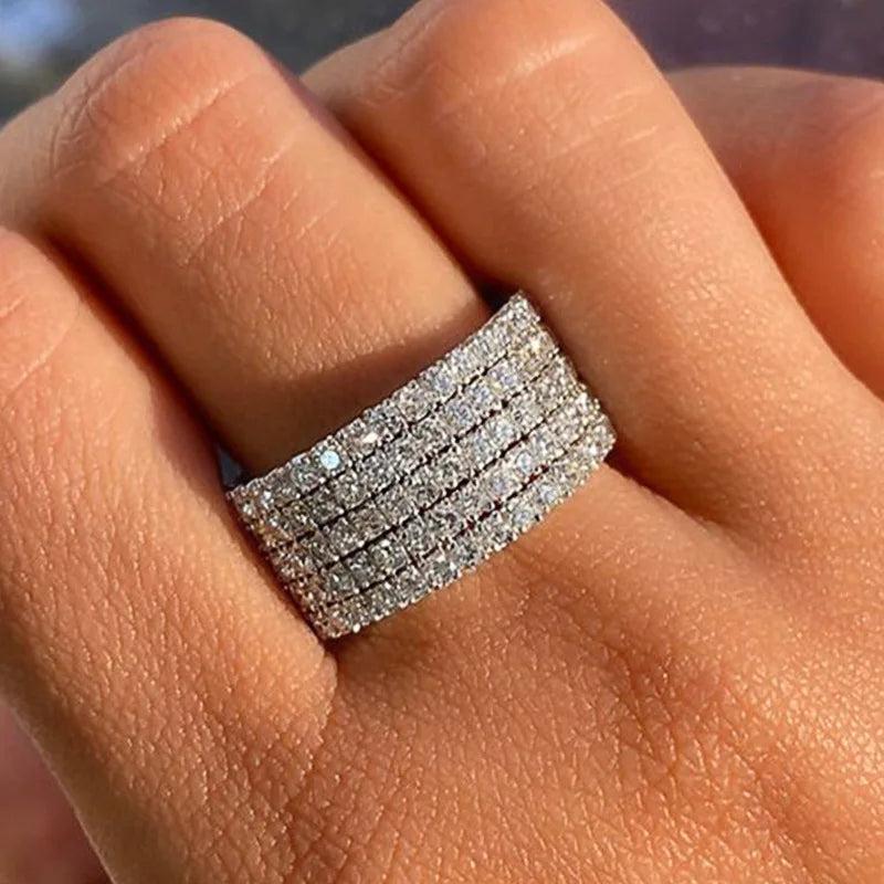 Women's Diamond Ring for Wedding Ceremony Engagement Gift