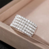 Women's Diamond Ring for Wedding Ceremony Engagement Gift
