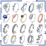 Zircon Eye 925 Silver Rings Anniversary Engagement