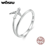 925 Silver Platinum Airplane Double layer Rings Women Zircon Aircraft Ring