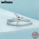 925 Silver Platinum Airplane Double layer Rings Women Zircon Aircraft Ring