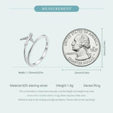 925 Silver Platinum Airplane Double layer Rings Women Zircon Aircraft Ring