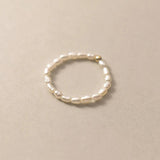 Freshwater Pearl Elastic Ring 925 Sterling Silver Women's Jewelry