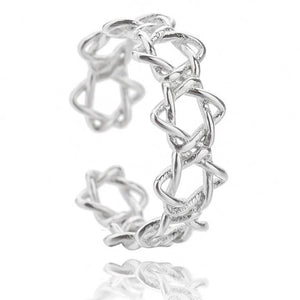 Monkton Star of David Silver 925 Adjustable Hexagon Star Ring