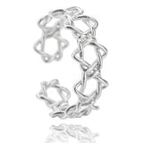 Monkton Star of David Silver 925 Adjustable Hexagon Star Ring