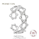 Monkton Star of David Silver 925 Adjustable Hexagon Star Ring