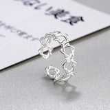 Monkton Star of David Silver 925 Adjustable Hexagon Star Ring