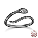 925 Sterling Silver Plated Snake Open Ring For Women Fine S925 Jewelry Present