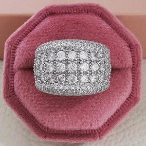 Micro Pave Lab Diamond Ring 925 Sterling Silver Band