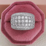 Micro Pave Lab Diamond Ring 925 Sterling Silver Band